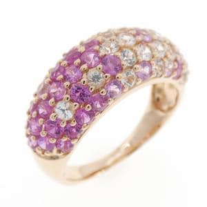 K18PG パヴェ サファイヤ リング 2.45CT