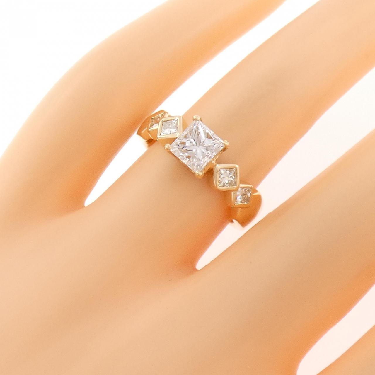 K18YG ダイヤモンド リング 1.016CT G SI2 ファンシーカット