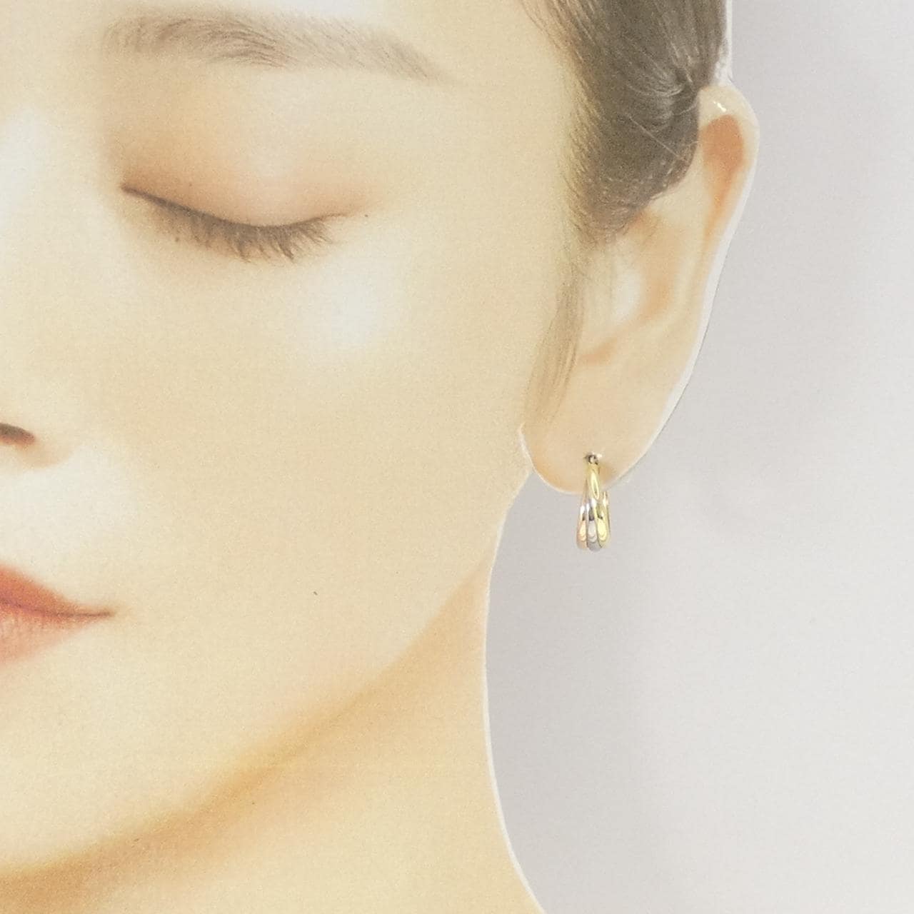 K18スリーカラー ピアス