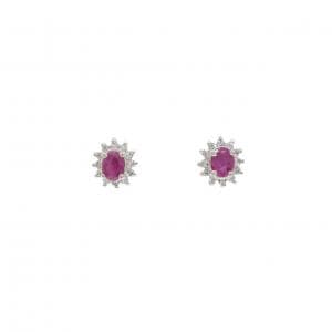 PT900 ルビー ピアス 0.48CT