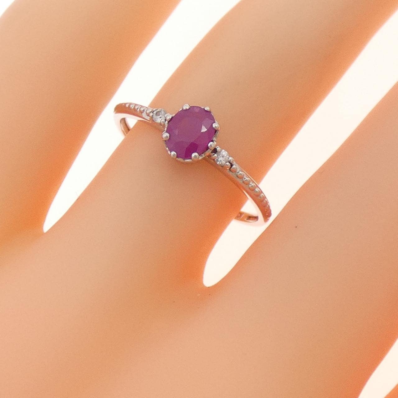 K10WG ルビー リング 0.46CT