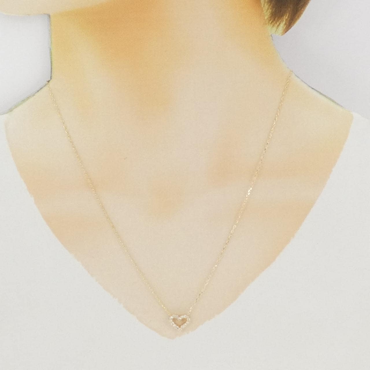 K18YG ハート ダイヤモンド ネックレス 0.20CT