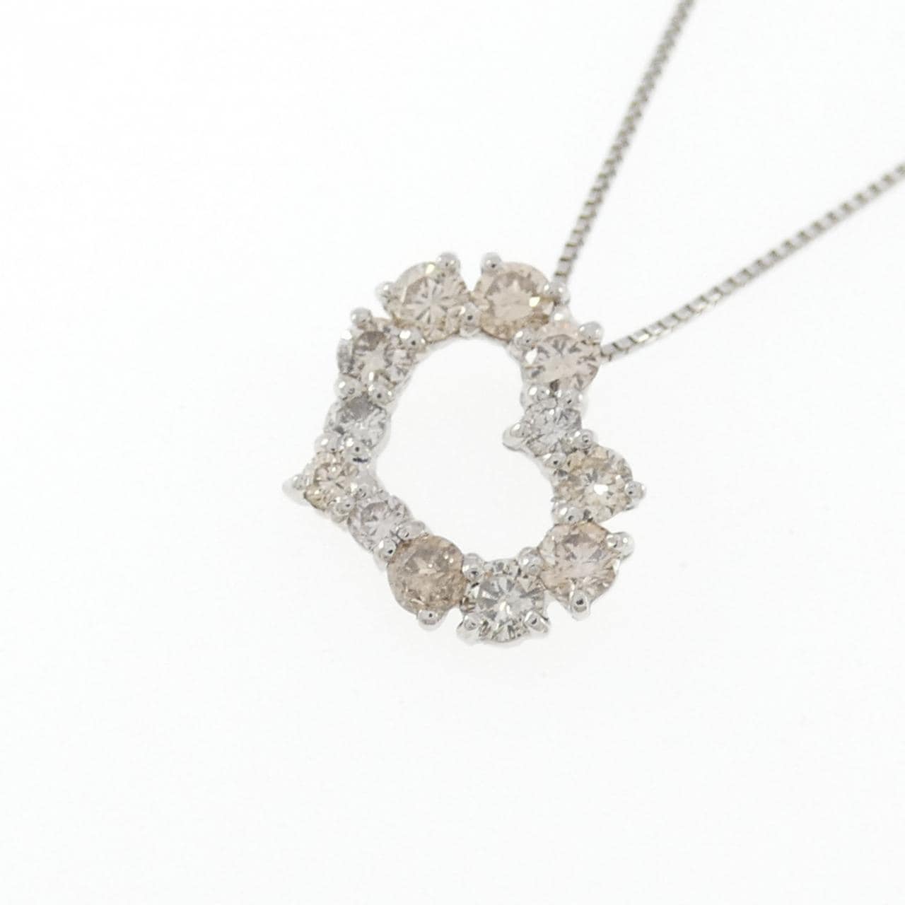 PT1000/PT850 ハート ダイヤモンド ネックレス 0.5CT