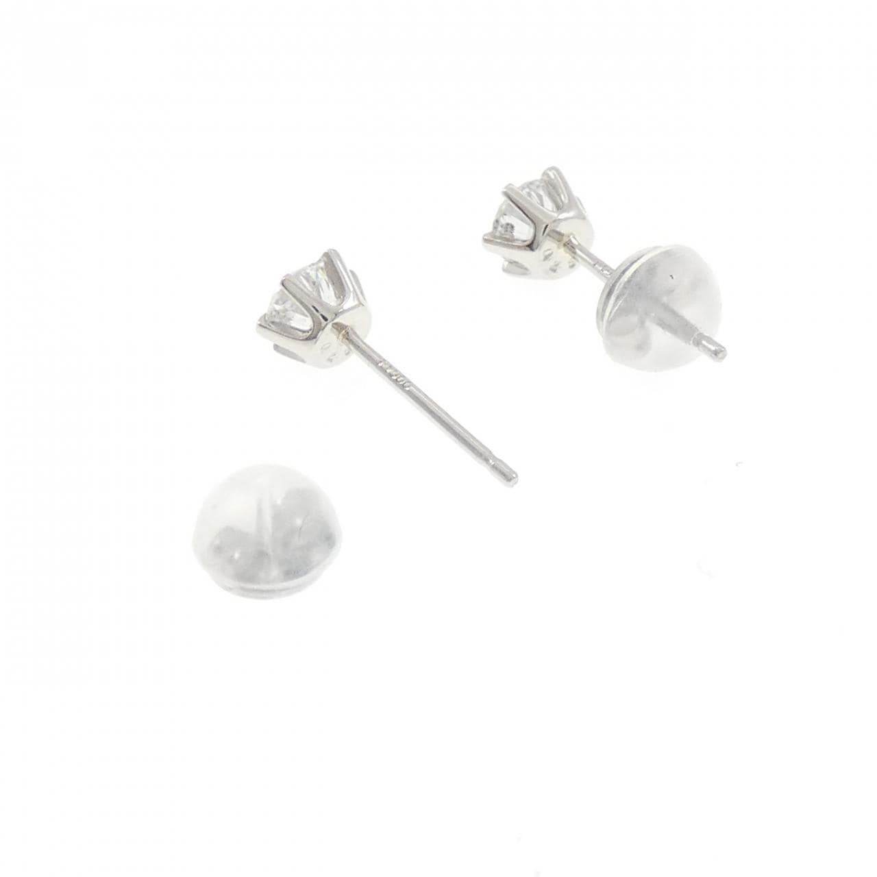 PT900 ソリティア ダイヤモンド ピアス 0.50CT