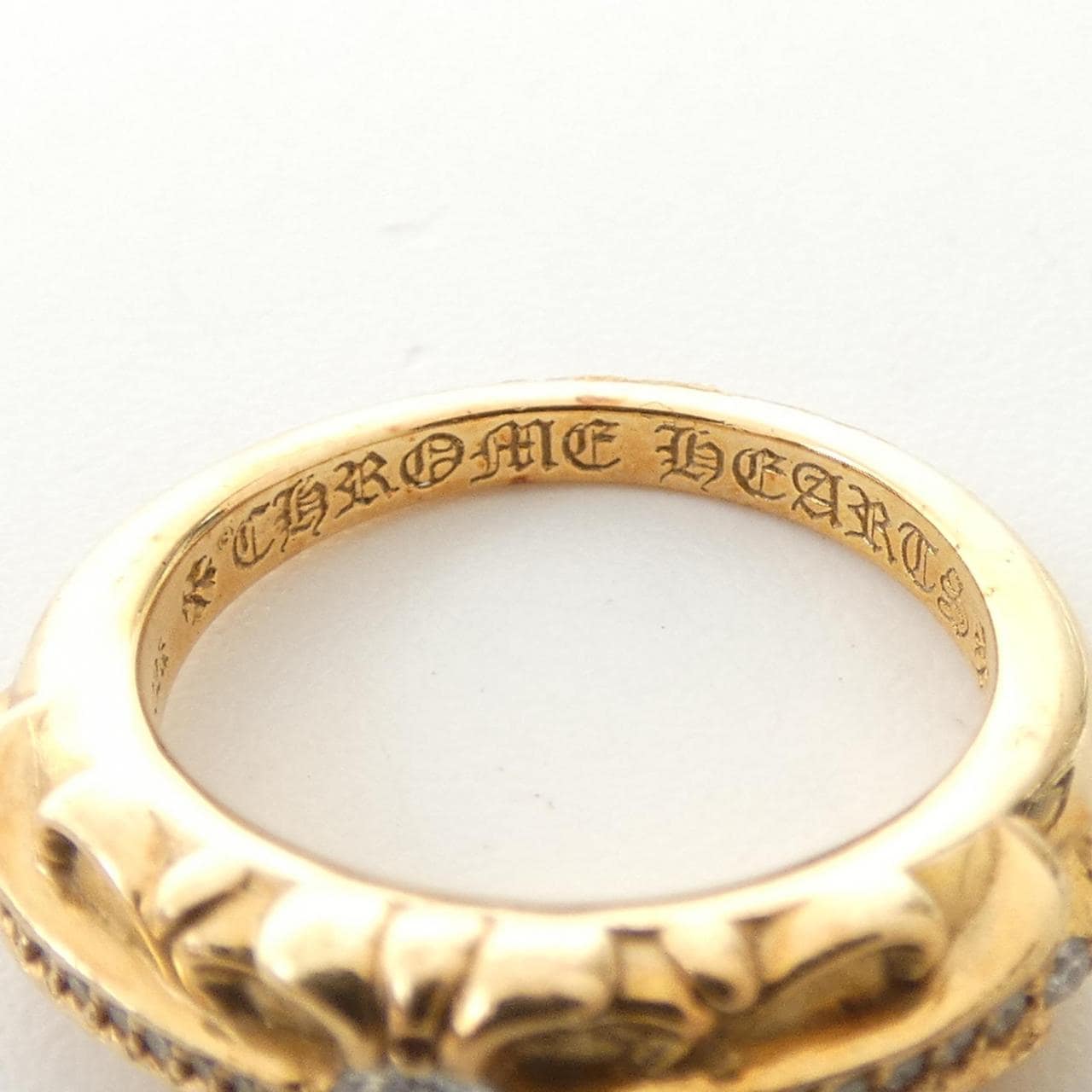 クロムハーツ CHROME HEARTS BABY CLSC FLORAL CRS DMND PAVE 207146023GLD RING