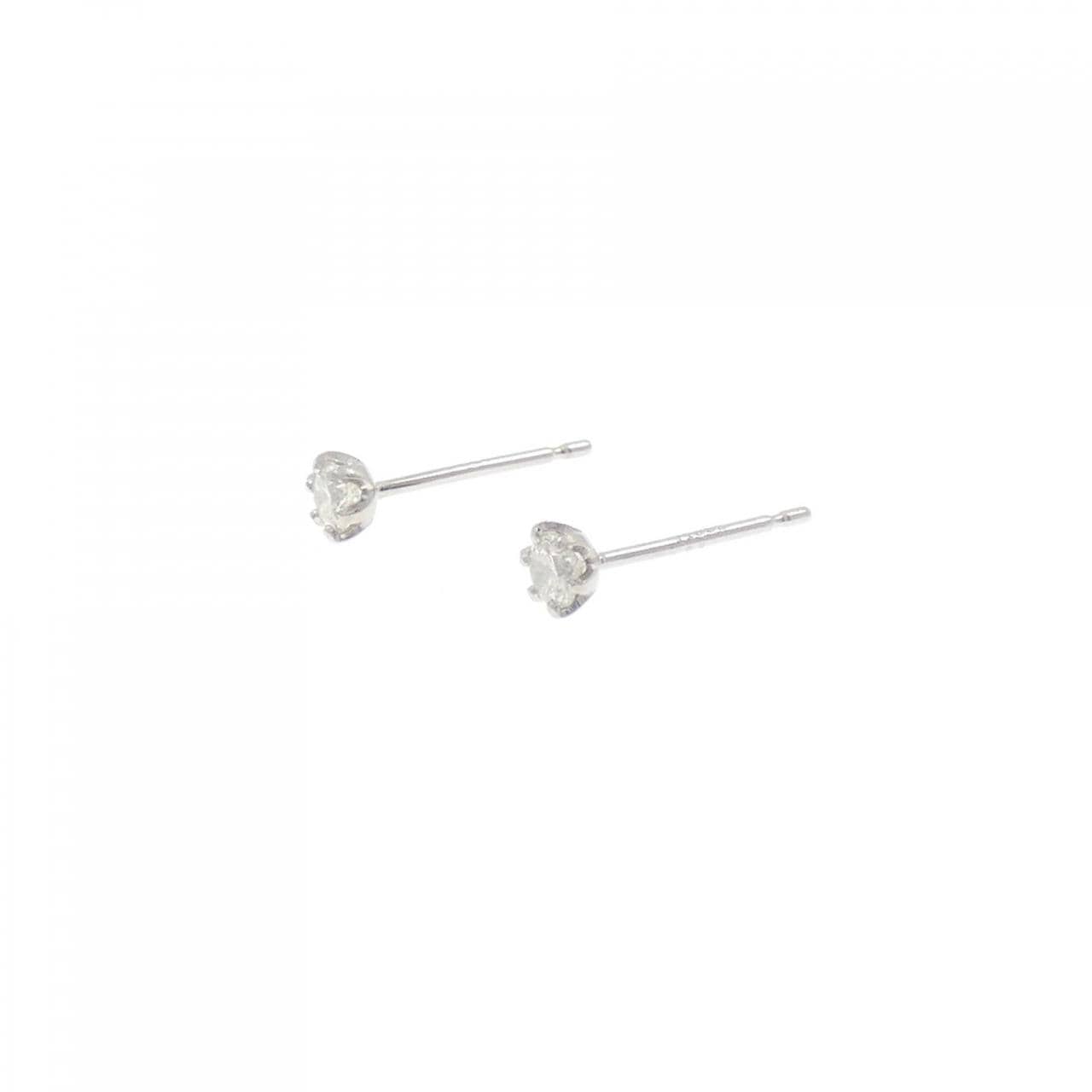 PT900 ソリティア ダイヤモンド ピアス 0.12CT