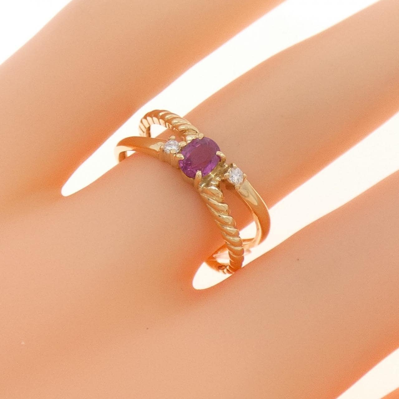 K18YG ルビー リング 0.35CT