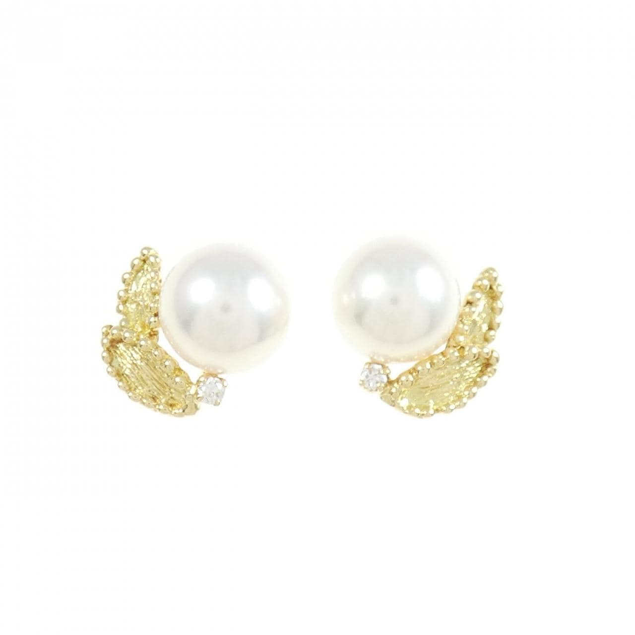 K18YG Akoya pearl earrings 7.5mm