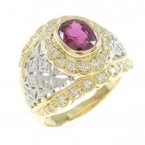 K18YG/PT900 ルビー リング 1.37CT