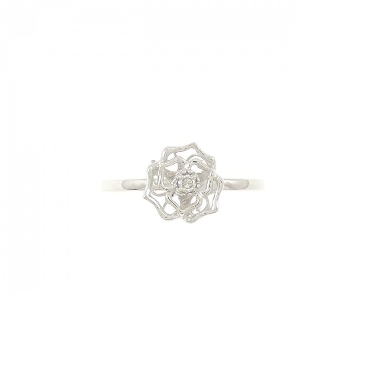 K18WG 玫瑰鑽石戒指 0.03CT