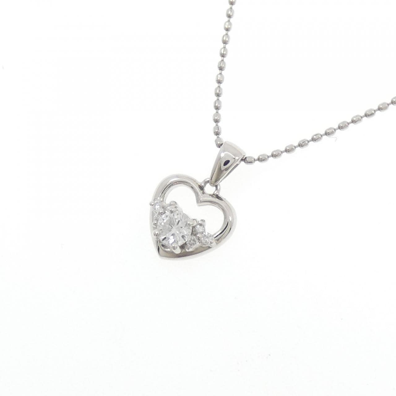 PT900/PT850 ハート ダイヤモンド ネックレス 0.10CT