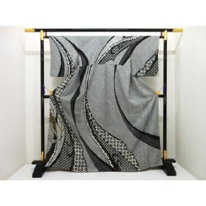 訪問着　総絞り　金彩加工