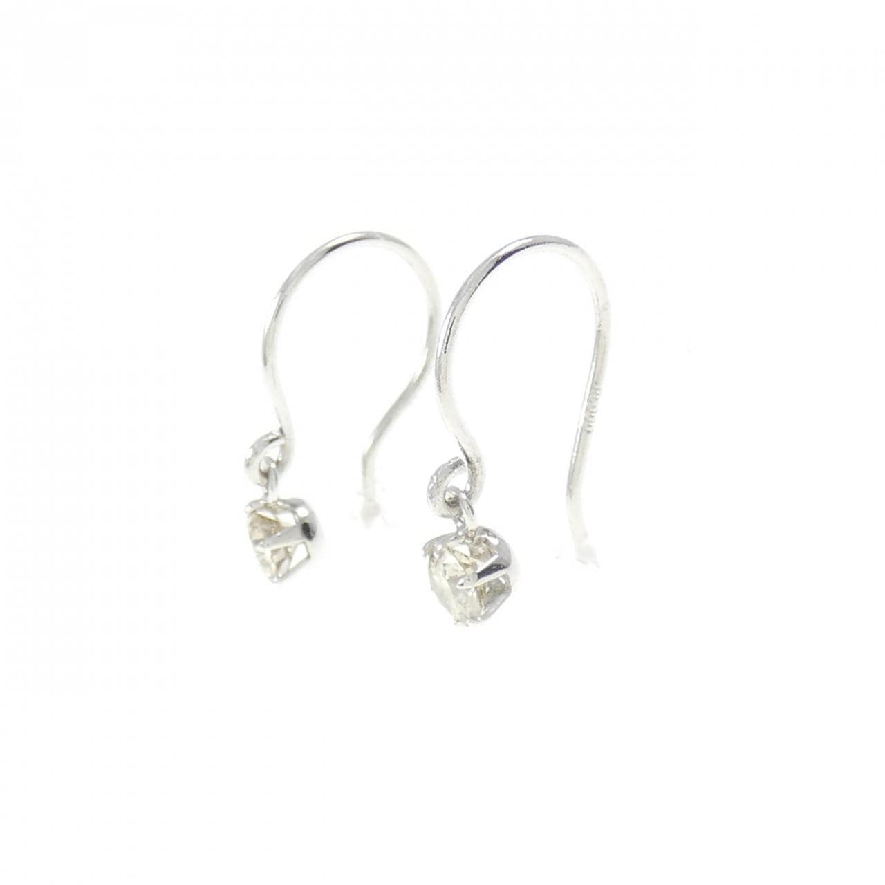 PT900 ソリティア ダイヤモンド ピアス 0.28CT