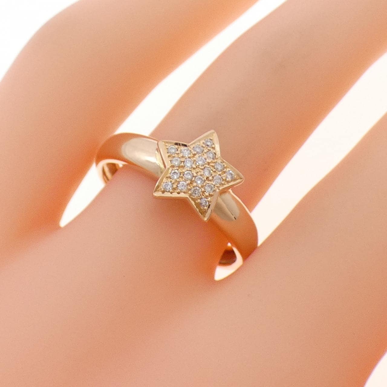 K18PG スター ダイヤモンド リング 0.10CT