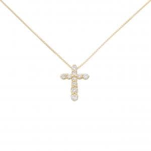 K18YG クロス ダイヤモンド ネックレス 0.20CT