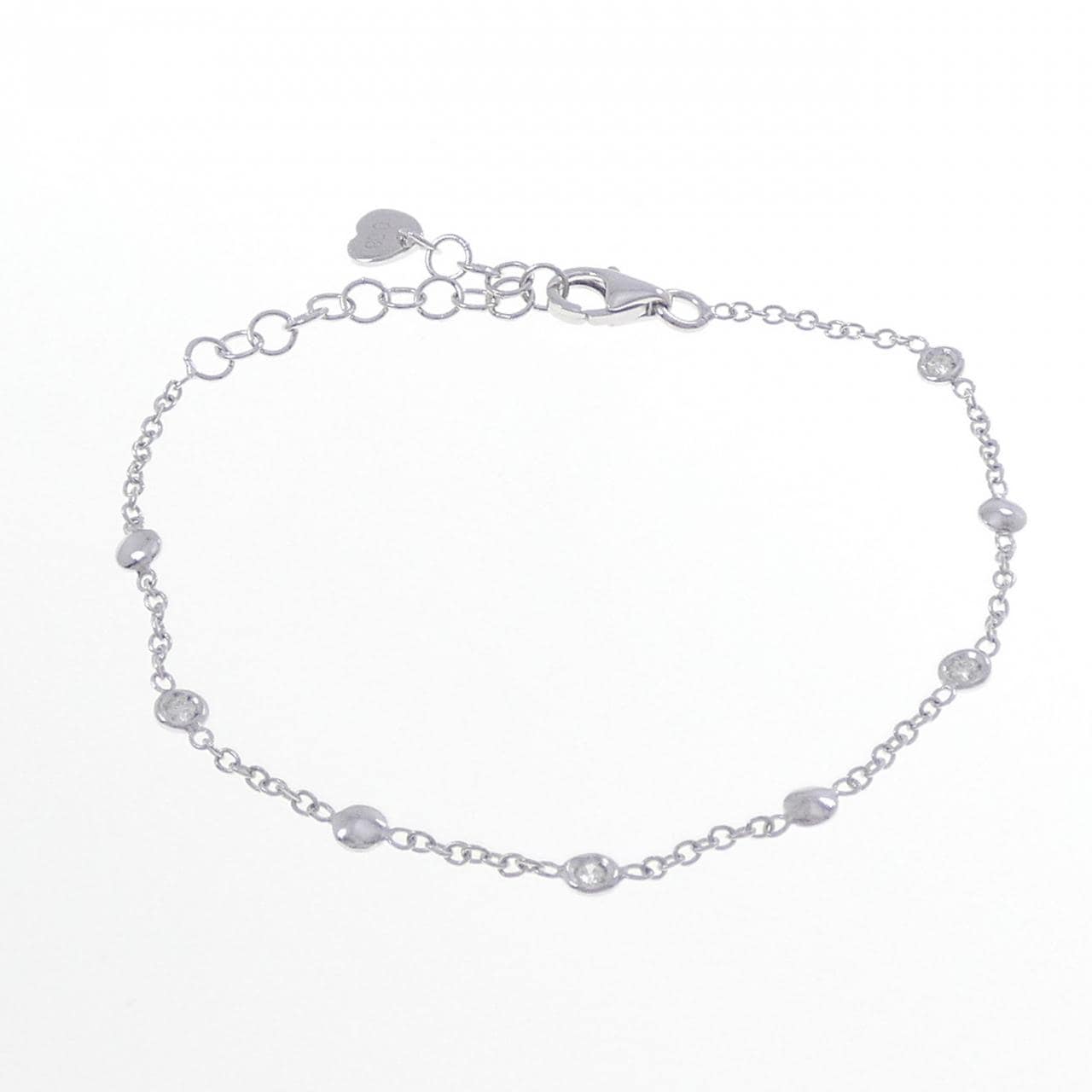 750WG ダイヤモンド ブレスレット 0.08CT