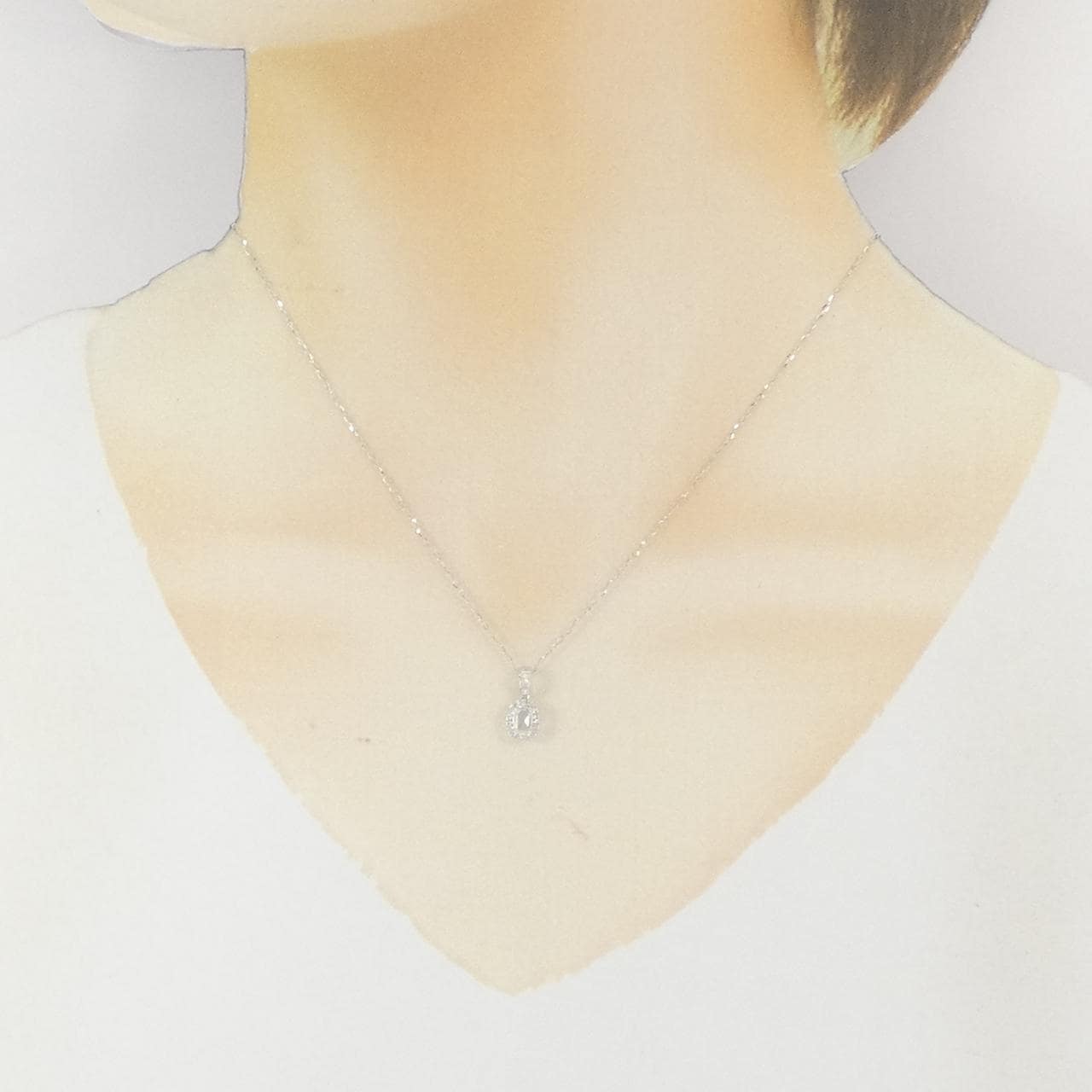 750WG/K18WG ダイヤモンド ネックレス 0.25CT