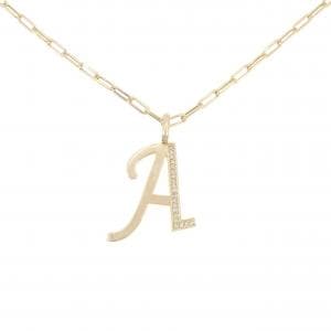 K18YG イニシャルA ダイヤモンド ネックレス 0.13CT