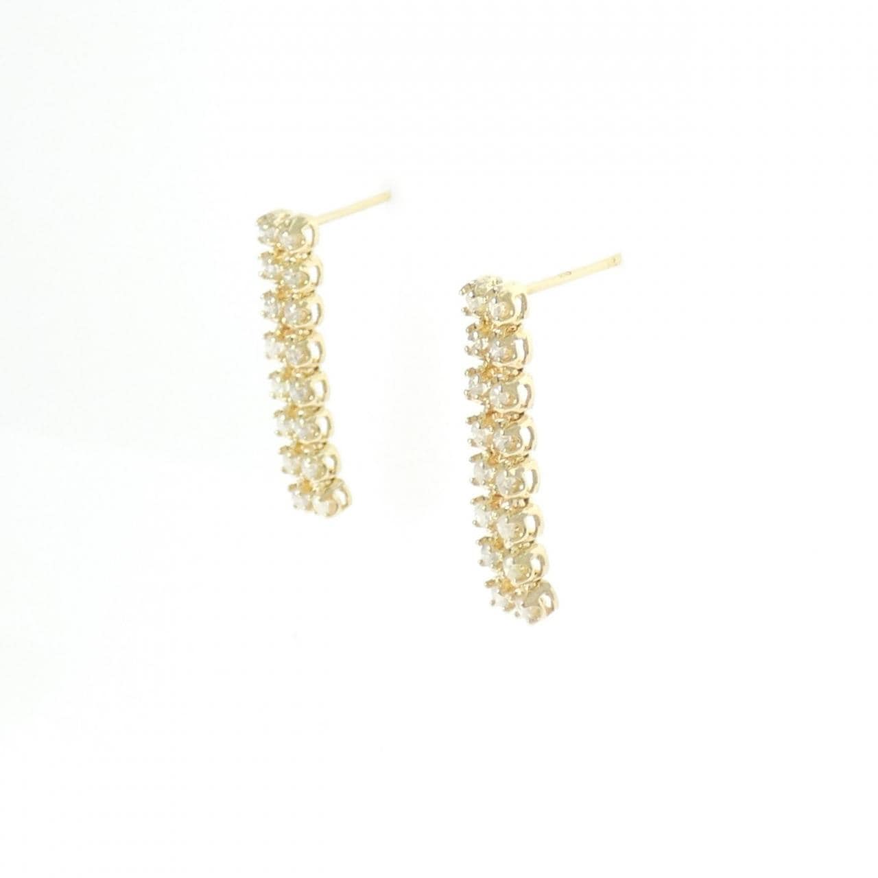 K10YG ダイヤモンド ピアス 0.42CT