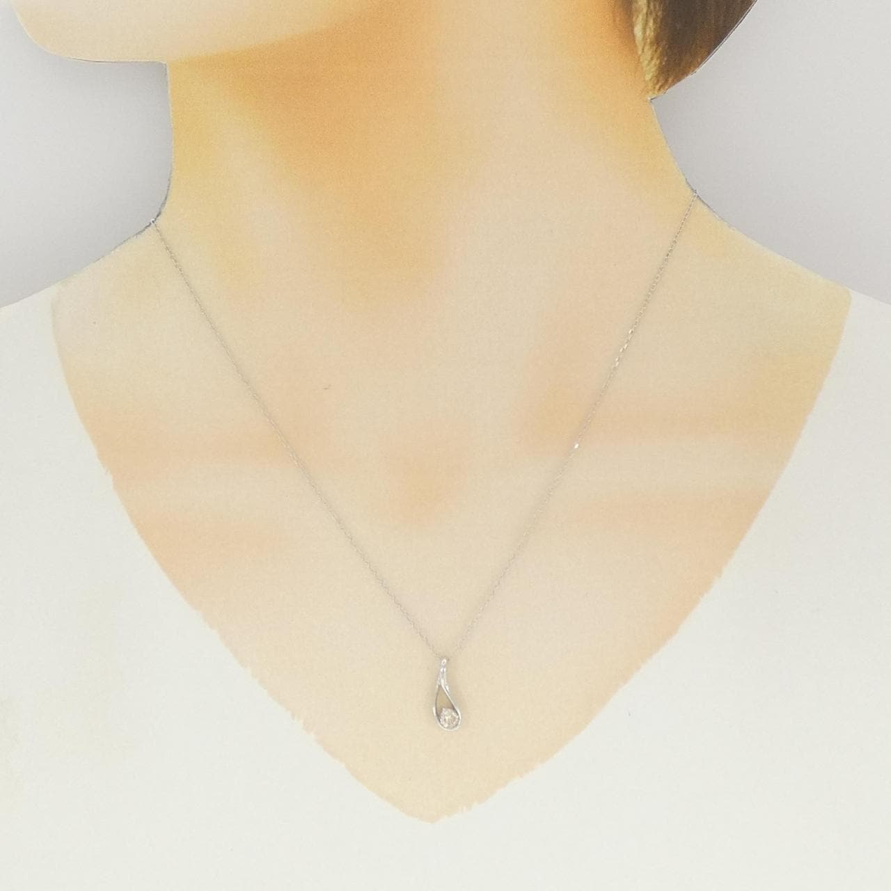 K18WG ダイヤモンド ネックレス 0.2CT