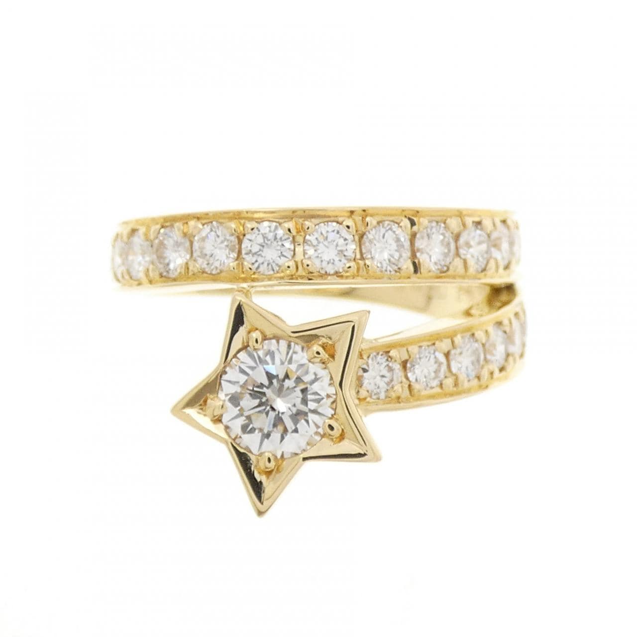 K18YG スター ダイヤモンド リング 0.454CT