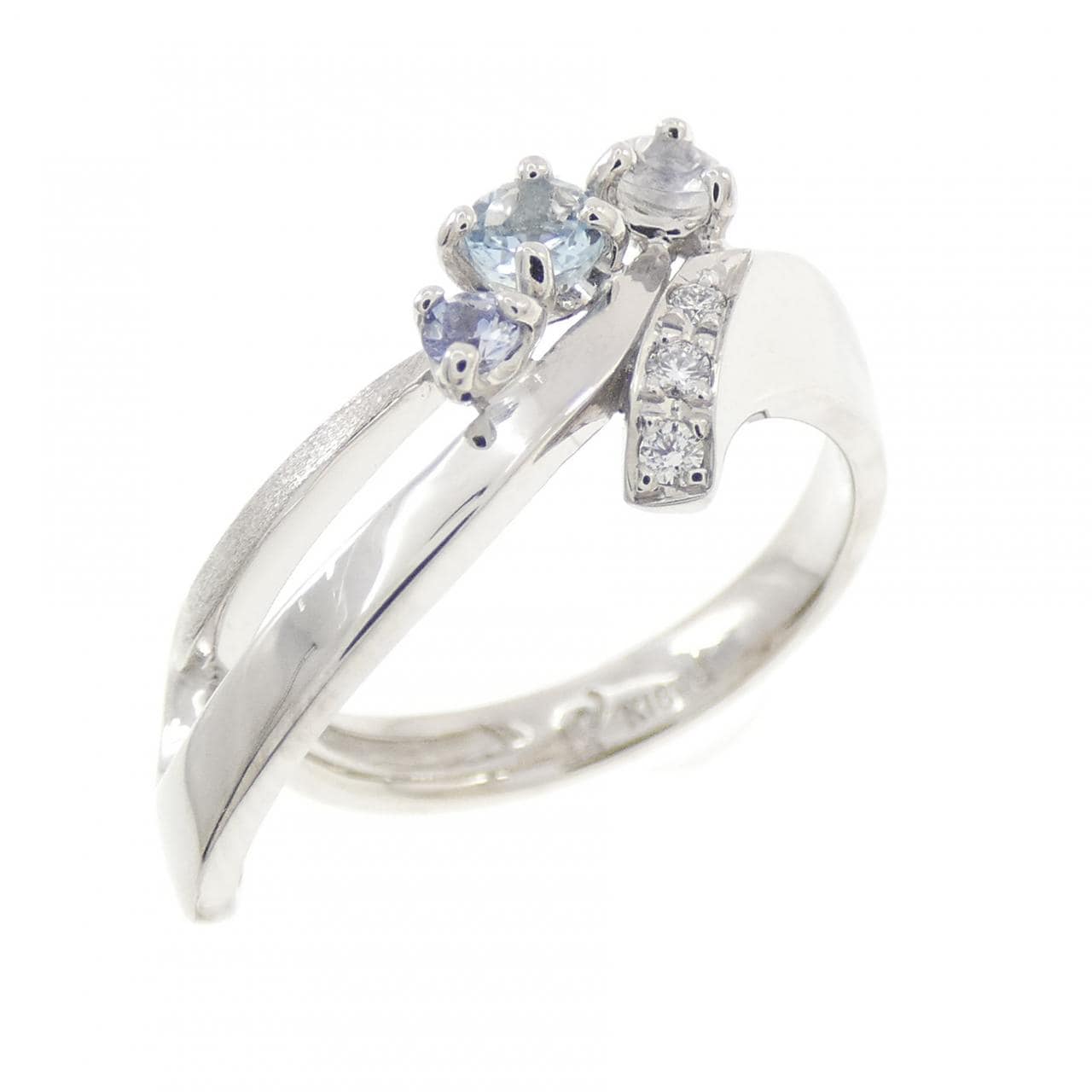 K18WG カラーストーン リング