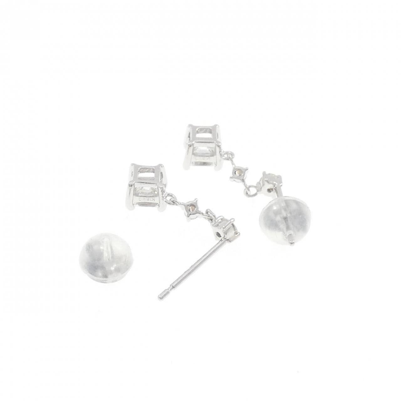 K18WG ダイヤモンド ピアス 0.612CT