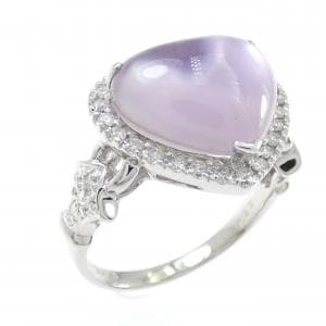 K18WG ハート カラーストーン リング