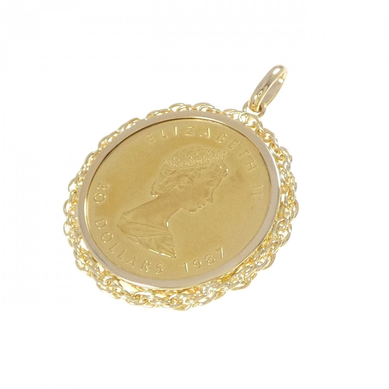 K18YG(枠) コイン ペンダント