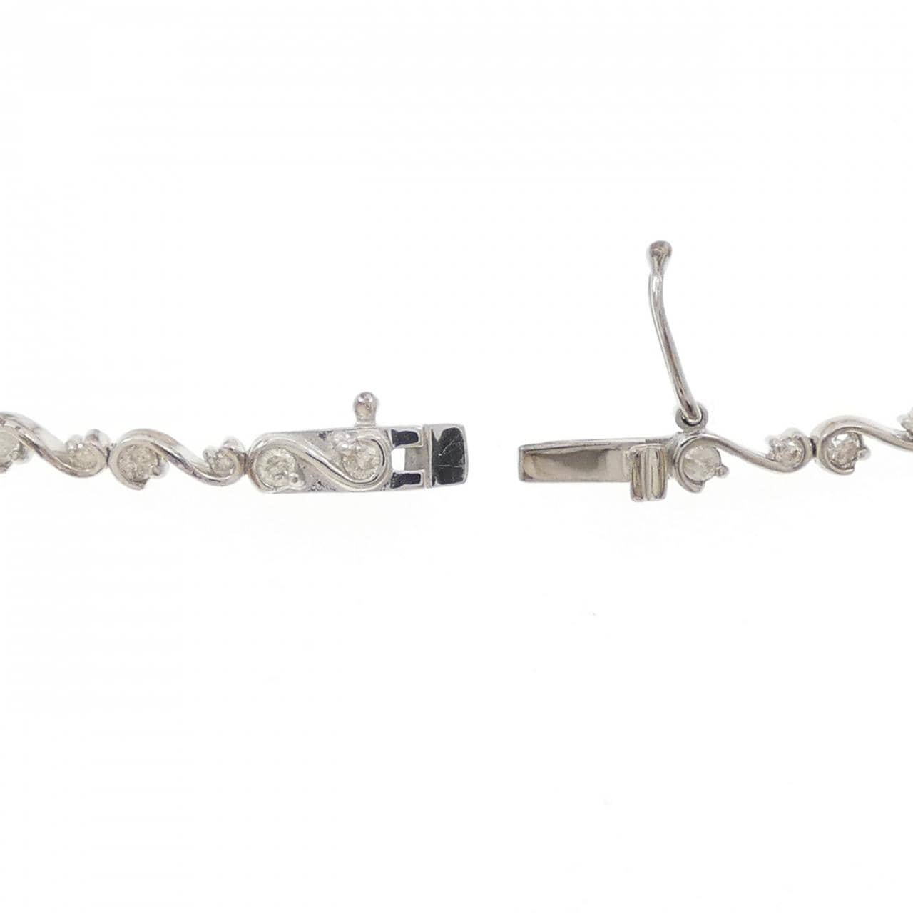 K18WG ダイヤモンド ブレスレット 1.00CT