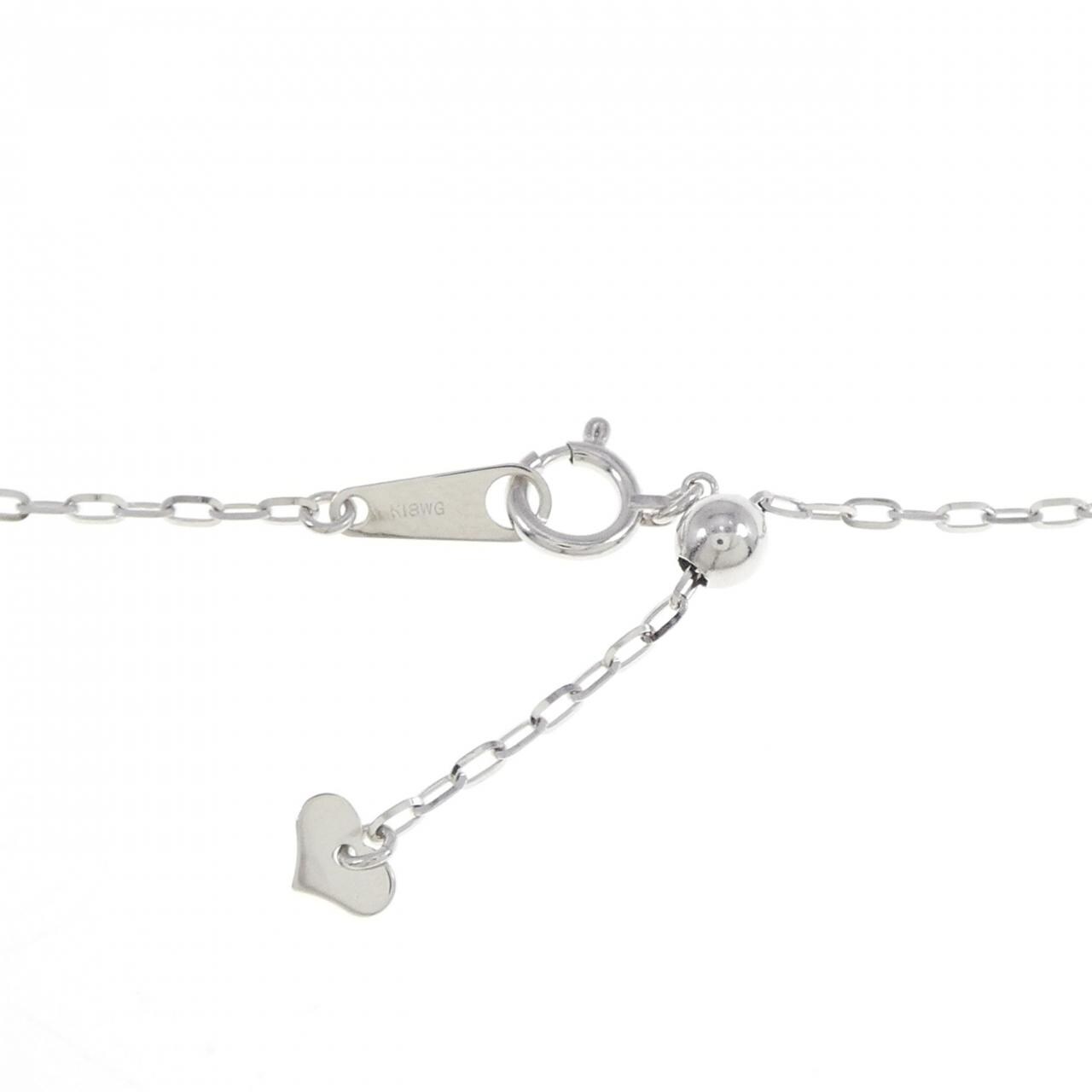 K18WG 2WAY フラワー ダイヤモンド ネックレス 0.58CT