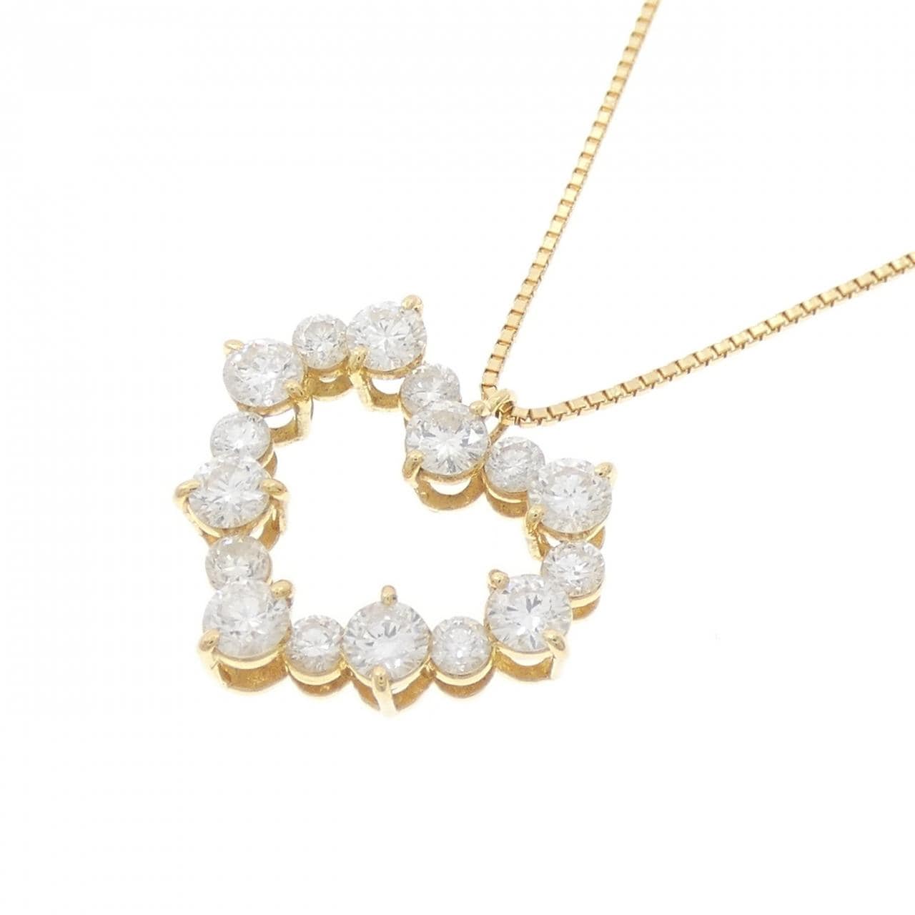 K18YG ハート ダイヤモンド ネックレス 1.00CT