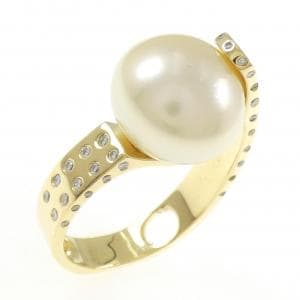 K18YG 白蝶パール リング 13.4mm