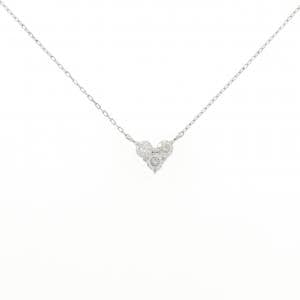 K18WG ハート ダイヤモンド ネックレス 0.15CT