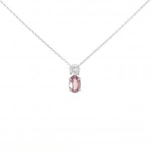 PT900/PT850 非加熱 パパラチアサファイヤ ネックレス 0.70CT