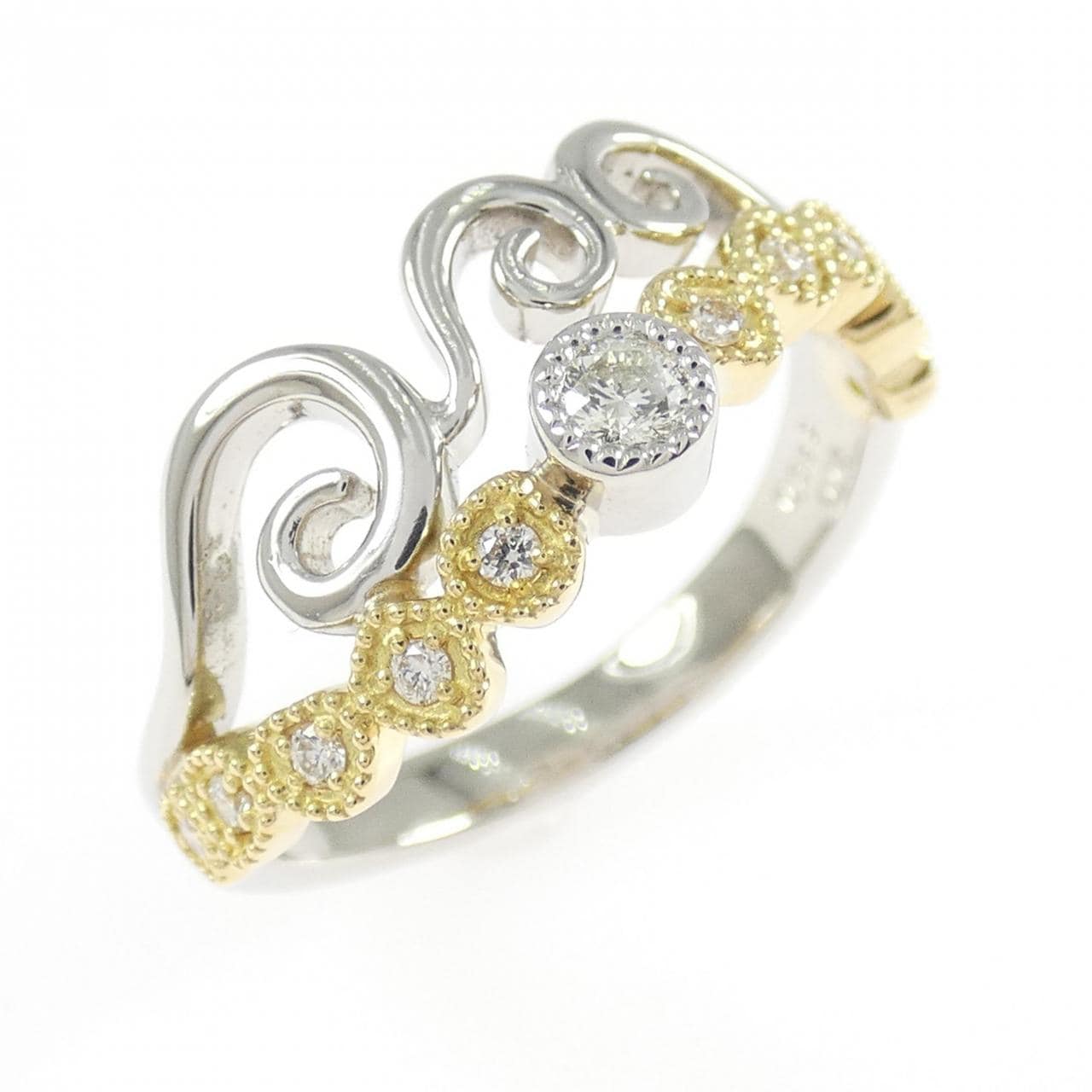 PT900/K18YG ダイヤモンド リング 0.089CT