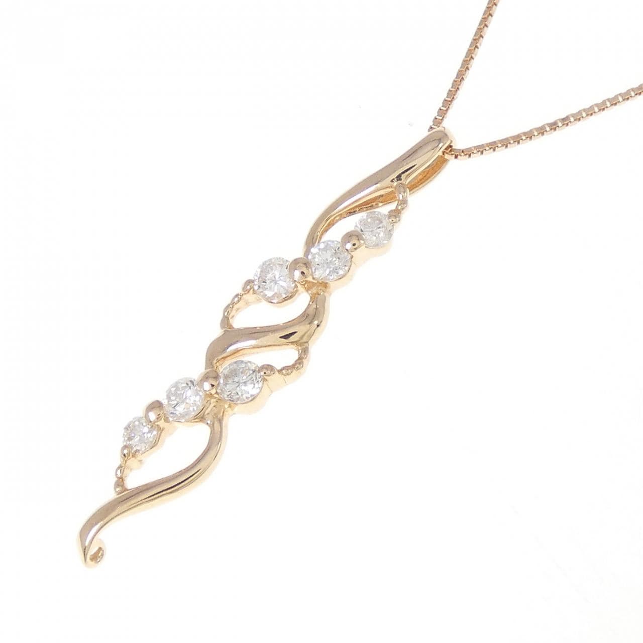 K14PG/K10PG ダイヤモンド ネックレス 0.20CT