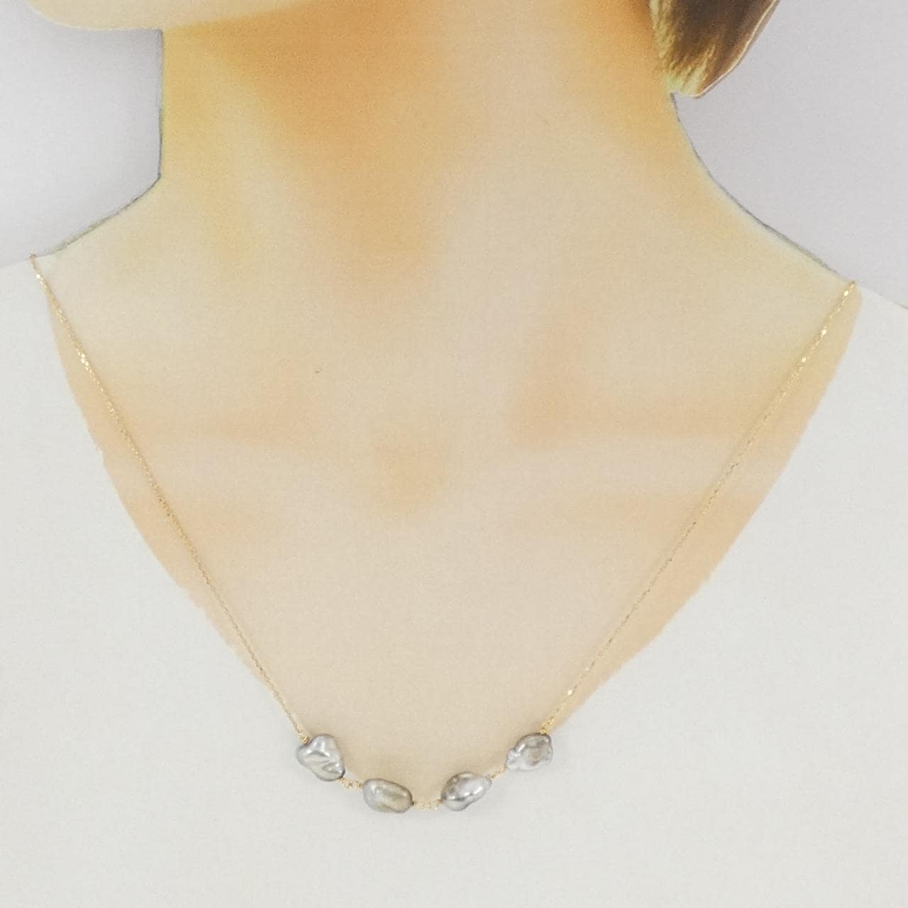 K18YG 黒蝶パール ネックレス