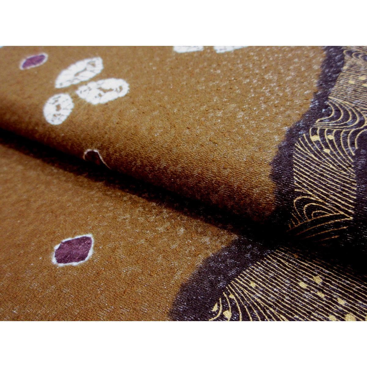 袋帯　染帯　友禅金彩加工　絞り入