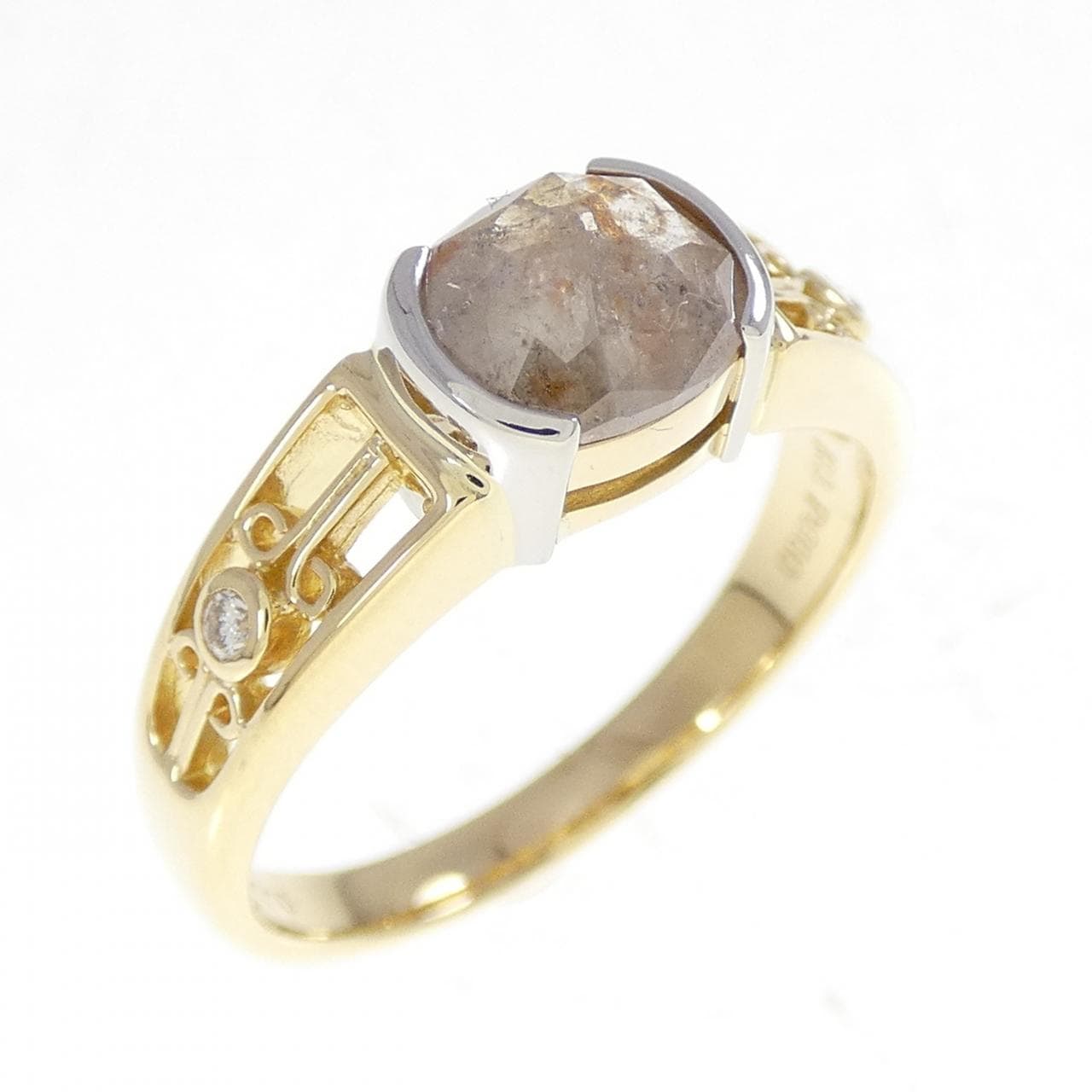 K18YG/PT900 ダイヤモンド リング 0.80CT