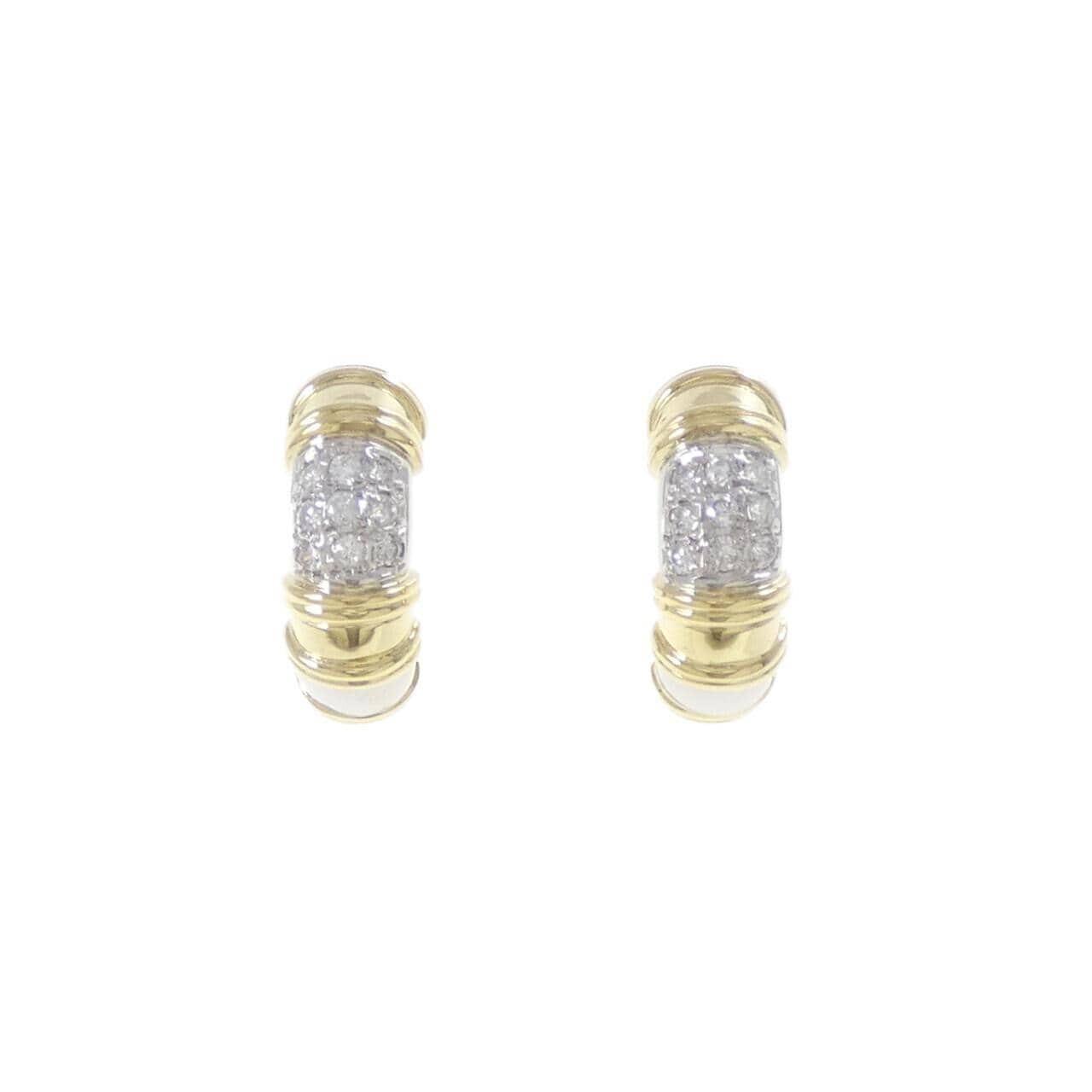 K18YG/PT900 ダイヤモンド ピアス 0.22CT