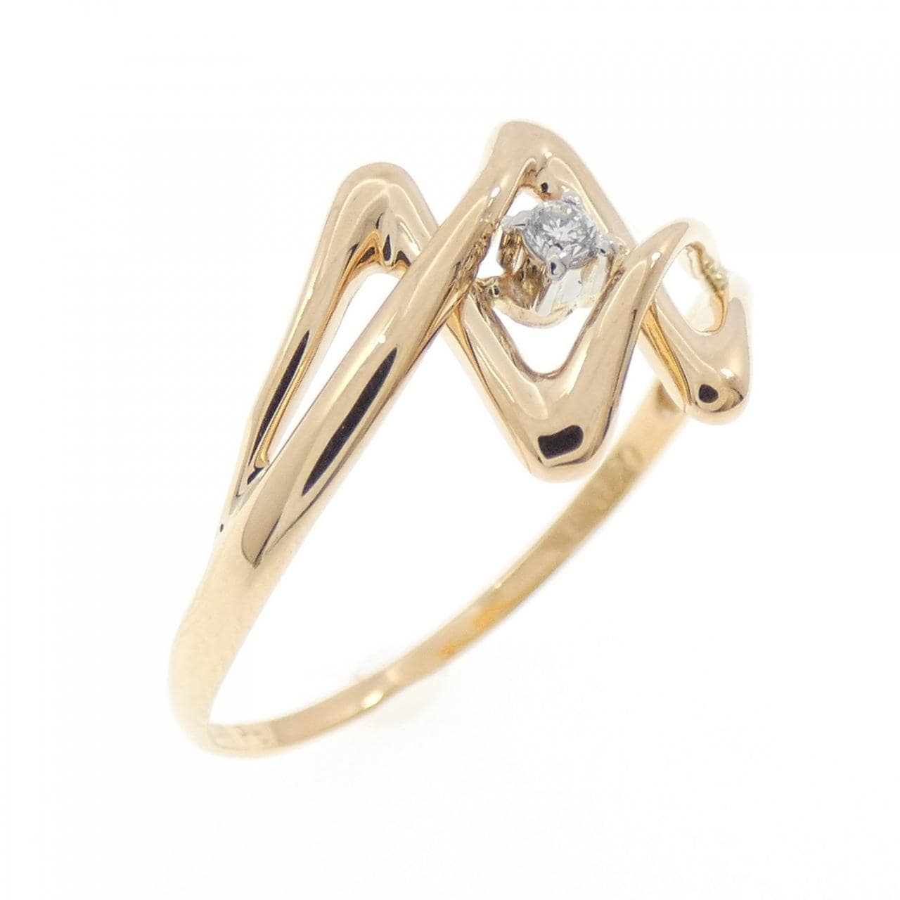 K18YG/PT钻石戒指 0.020克拉