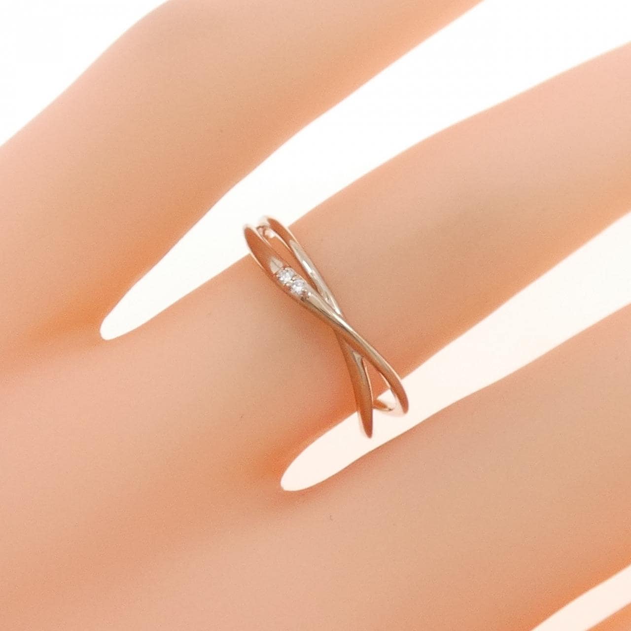 layered鑽石十字戒指