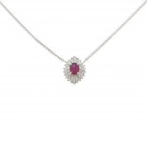 PT900/PT850 ルビー ネックレス 0.54CT
