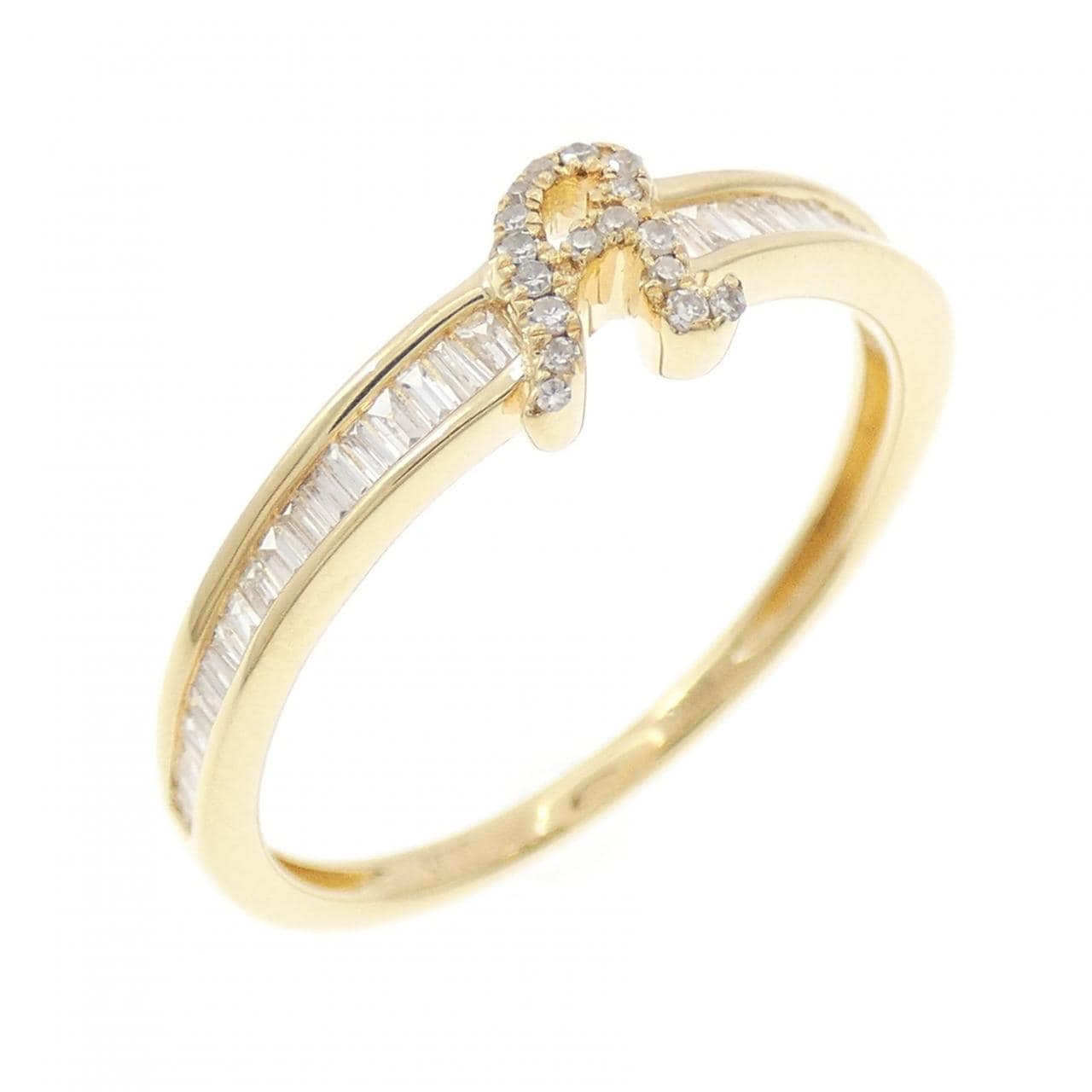 K18YG イニシャルA ダイヤモンド リング 0.25CT