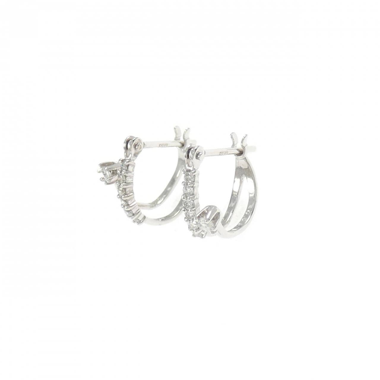 K10WG ダイヤモンド ピアス 0.10CT