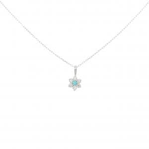 PT900/PT850 フラワー トルマリン ネックレス 0.01CT