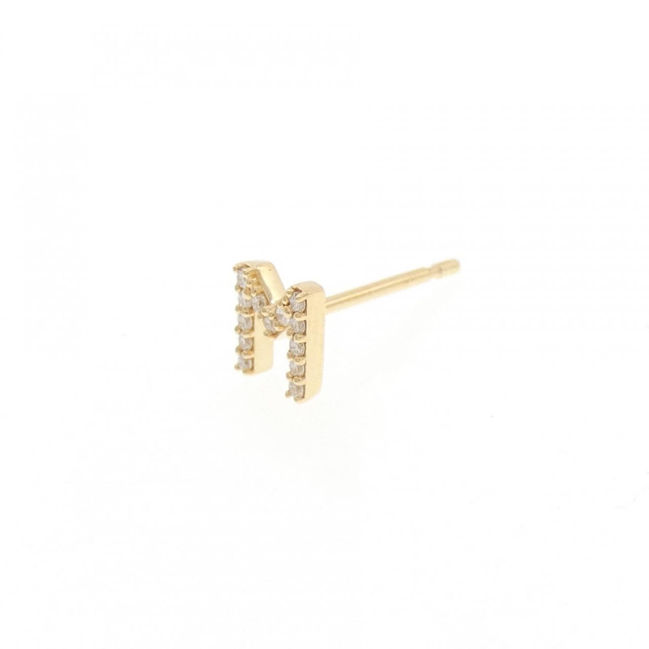 スタージュエリー イニシャルM ダイヤモンド ピアス 0.02CT 片耳