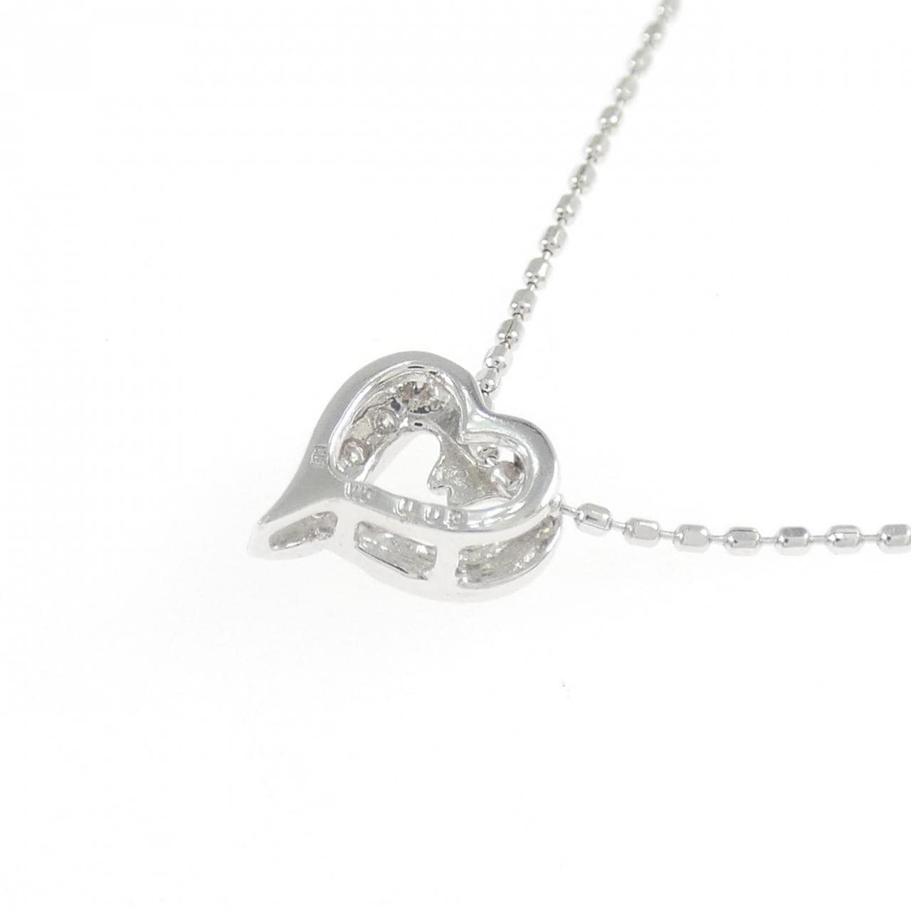 K18WG ハート ダイヤモンド ネックレス 0.03CT