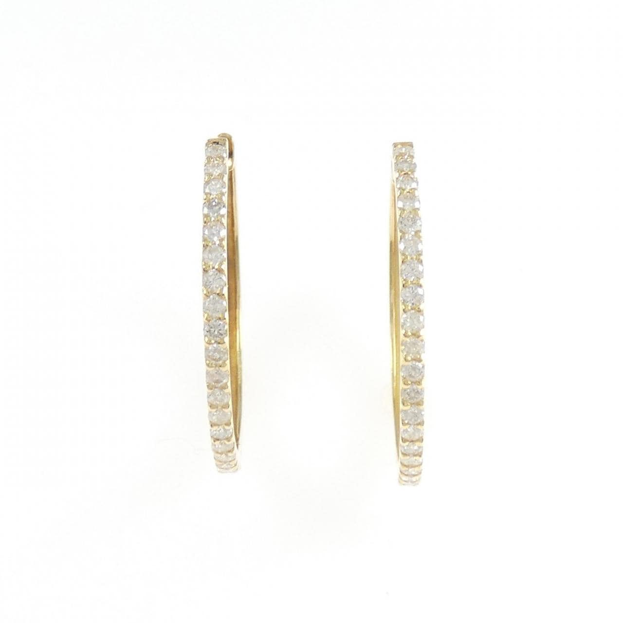 K18YG ダイヤモンド フープ ピアス 0.50CT